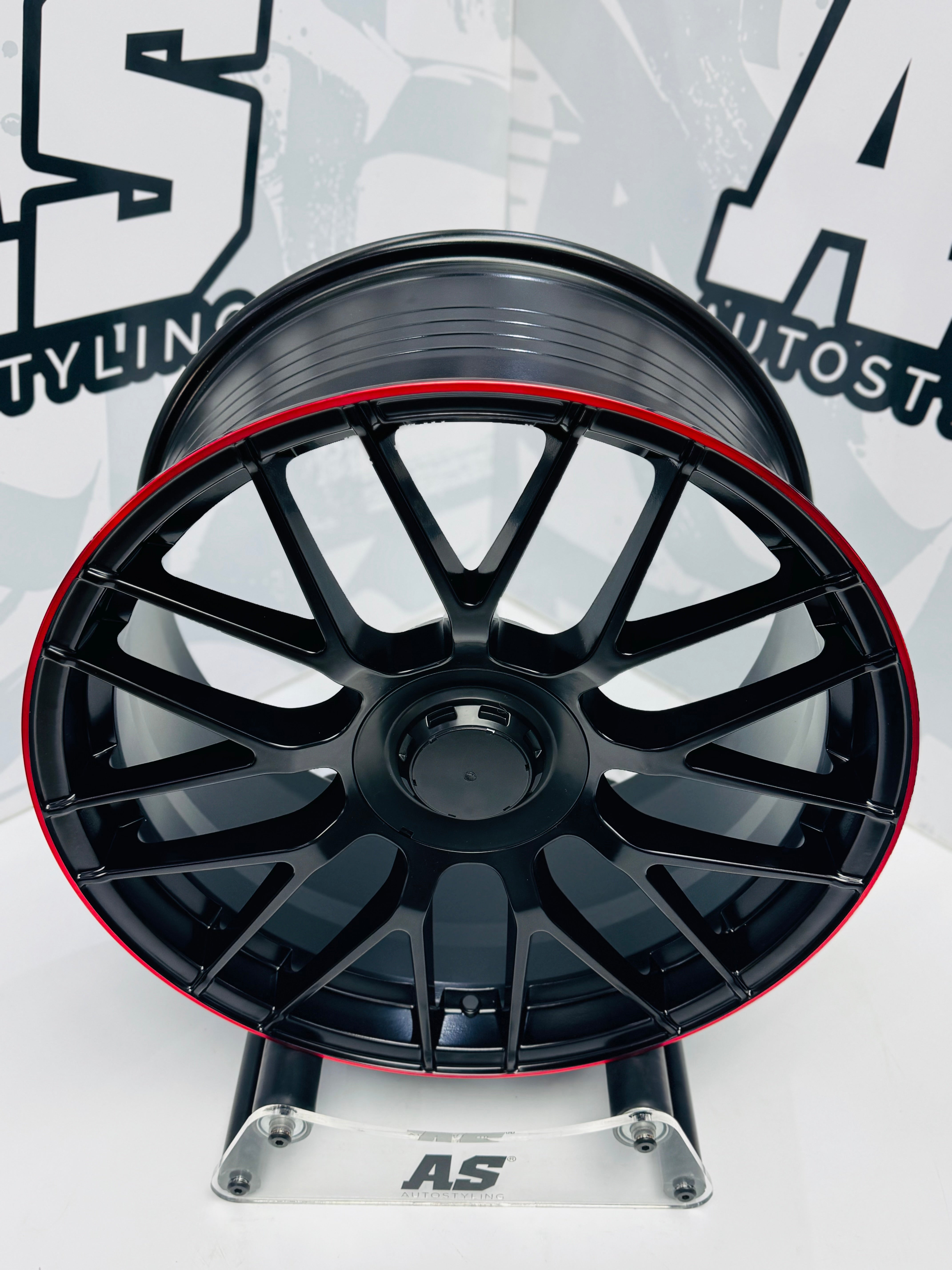 19” 5x112 C63s BLACK with red lip - Autostyling Klerksdorp