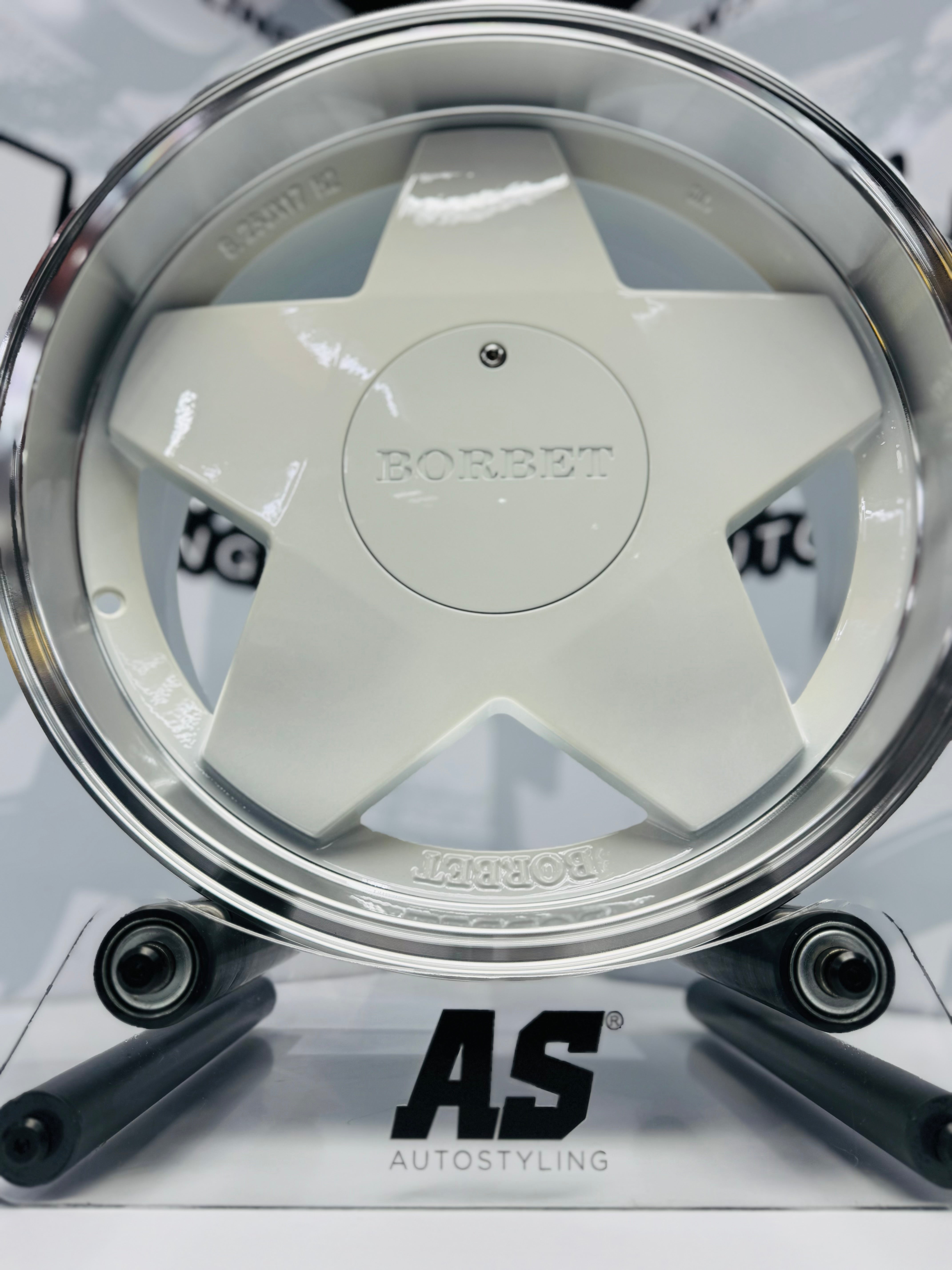 17” AS- BORB 4x100 & 5x100 WHITE WHEELS