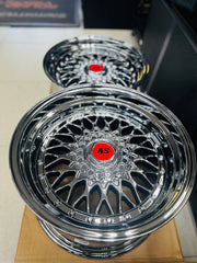 17” AS® CHROME WITH CHROME STUDS  4x100 & 5x100 10j