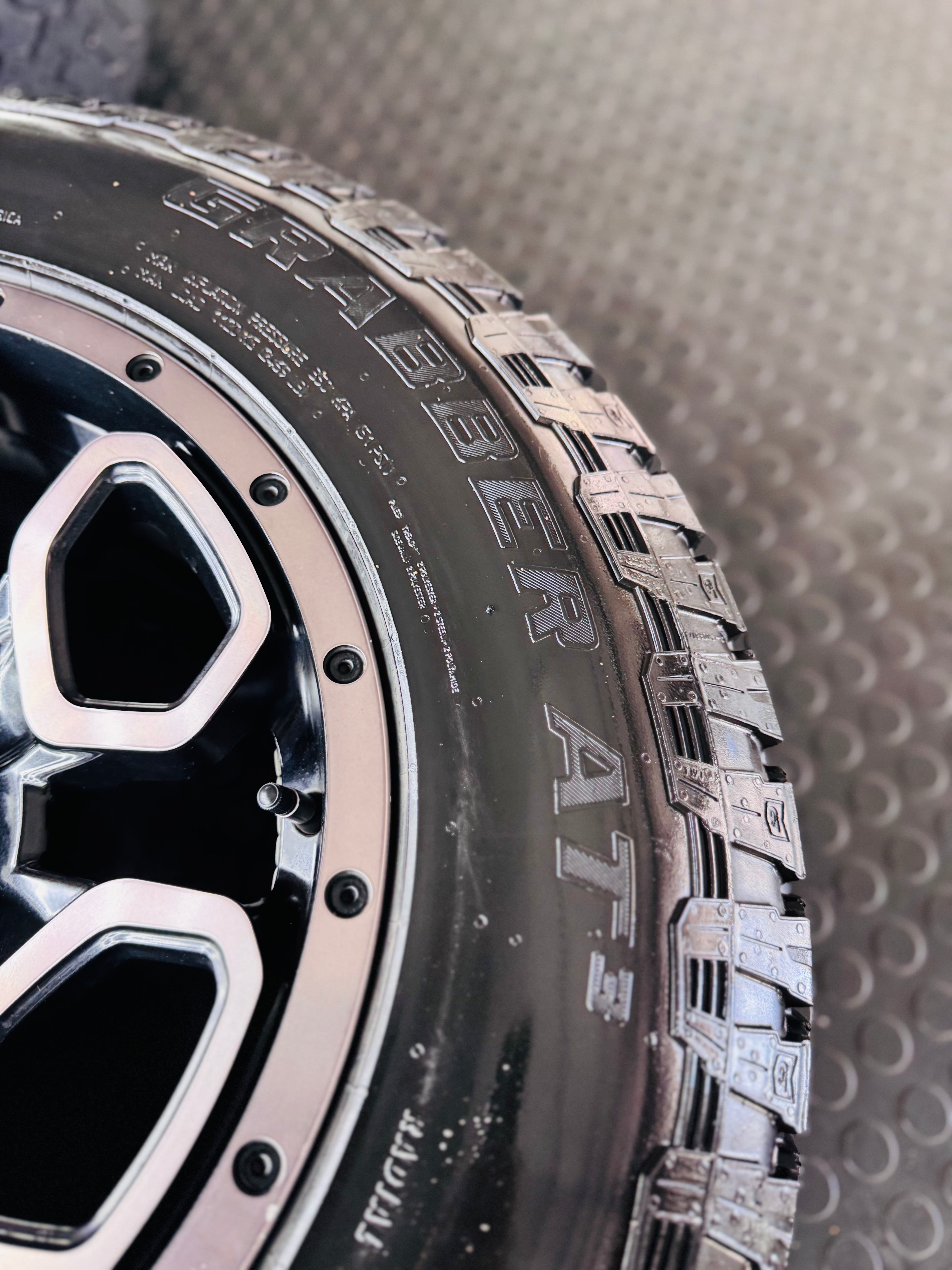 RIM & TYRE COMBO DEAL 17” ALINE SUMMIT + GRABBER AT3 TYRES USED