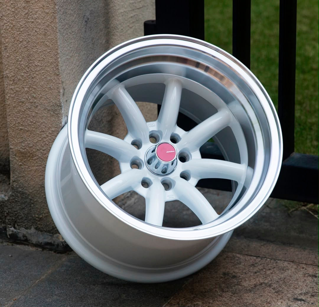 15” AS-WATA 8J/9J  4/100 4/114 WHITE RIMS