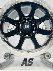 17” AS-XPF020 4x4 rims  6/139 PCD  BLACK with MACHINE LIP