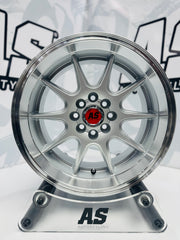 15” AS- 7582 4/100 4/108 silver wheels