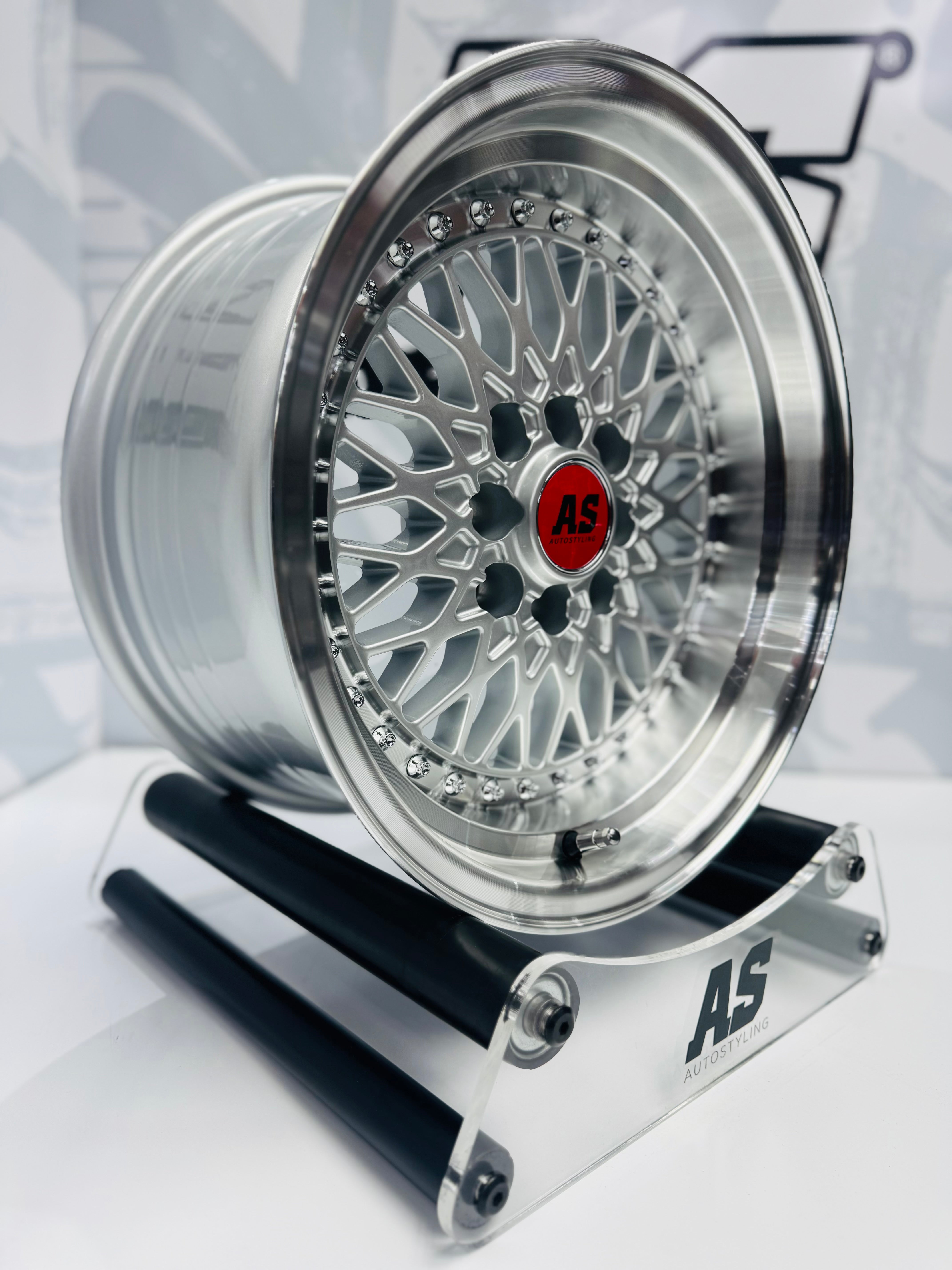 15” AS-7569 MESH  SILVER  4/100 4/114 wheels