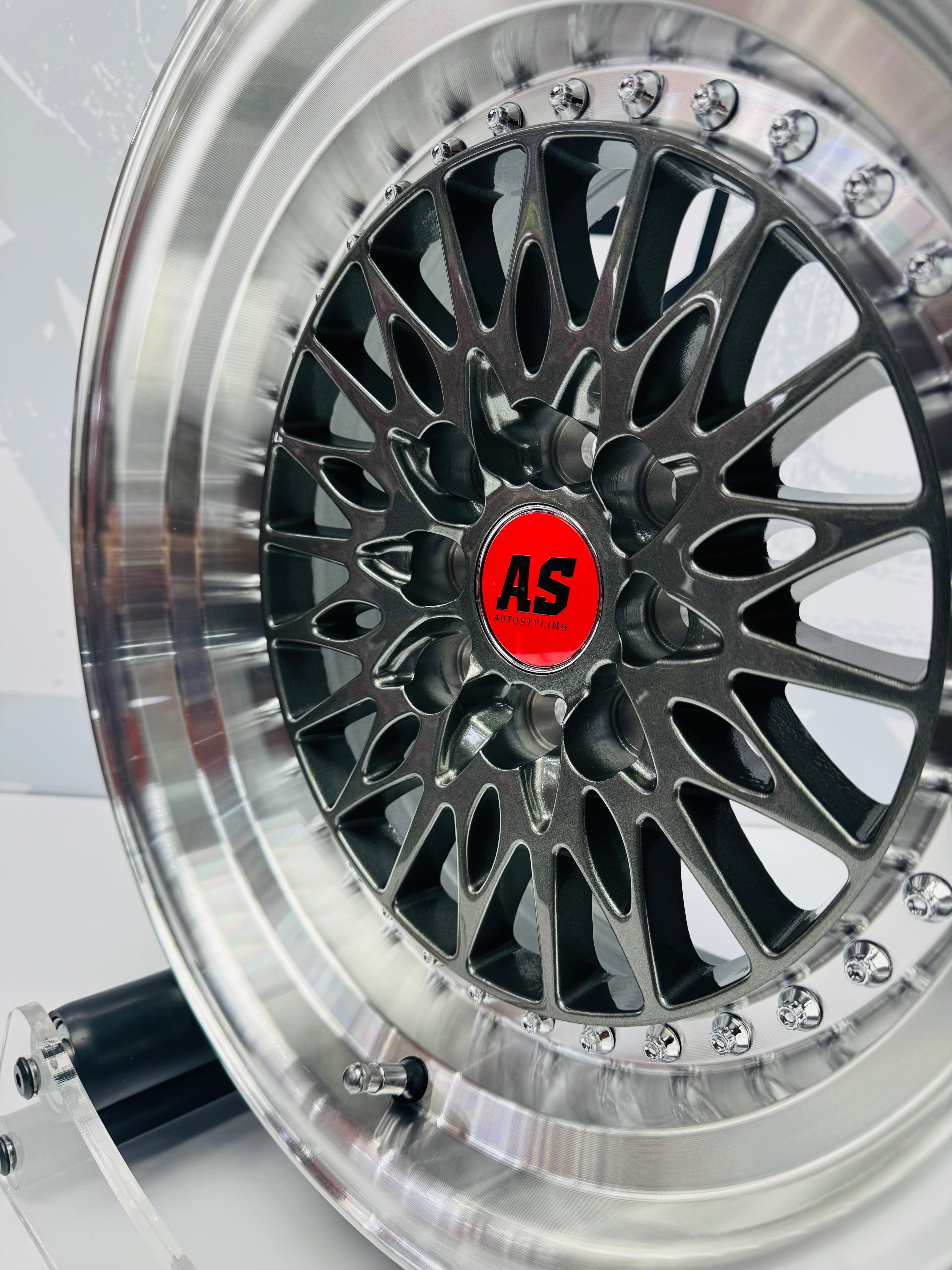 15” AS- M7579 4/100 4/114 gunmetal grey wheels