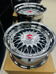 17” AS® CHROME WITH CHROME STUDS  4x100 & 5x100 10j