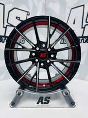 15” M8960  4x100 4x114  Machine black red - Autostyling Klerksdorp