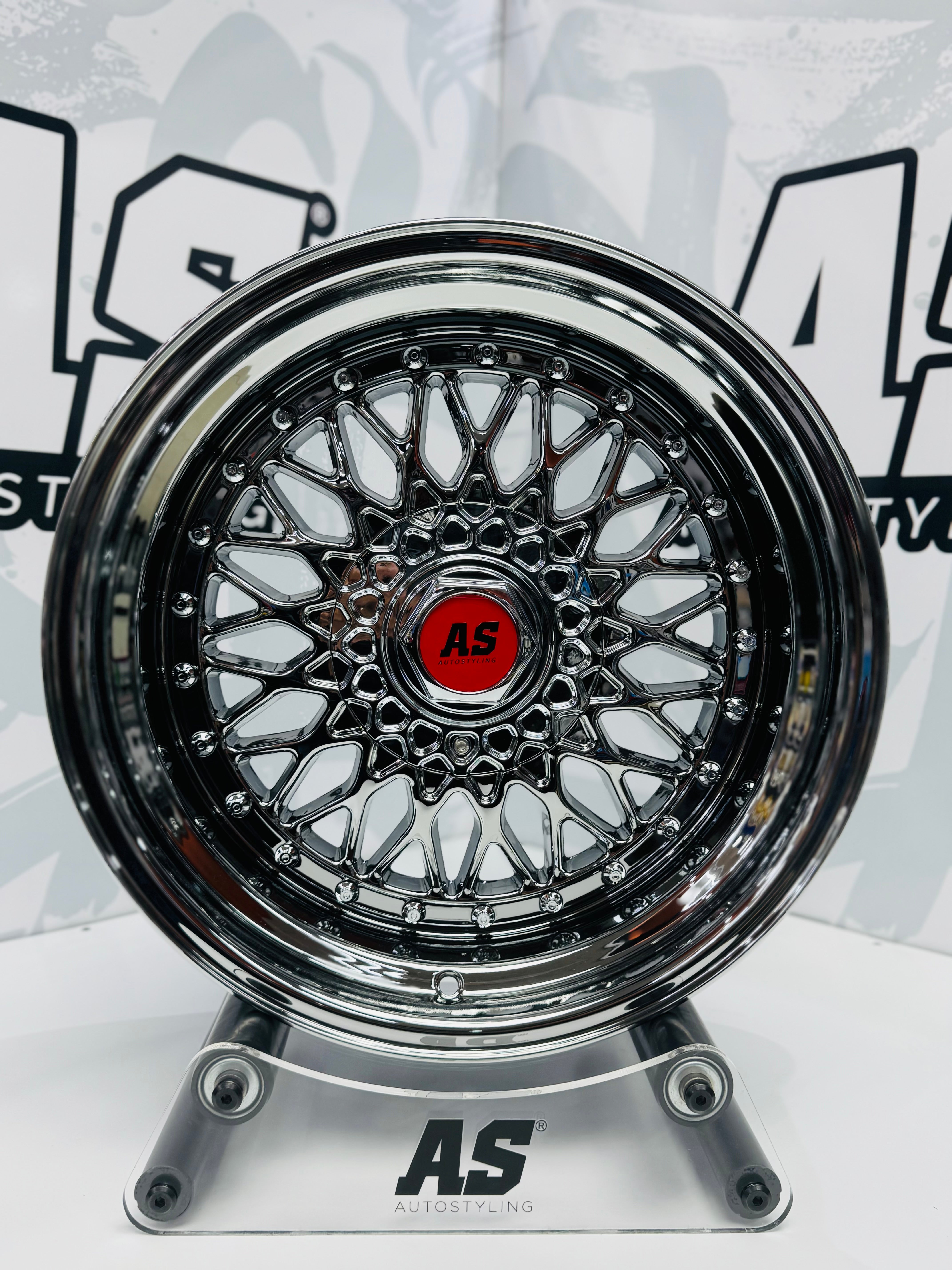 17” AS® CHROME WITH CHROME STUDS  4x100 & 5x100 8.5j/ 10j