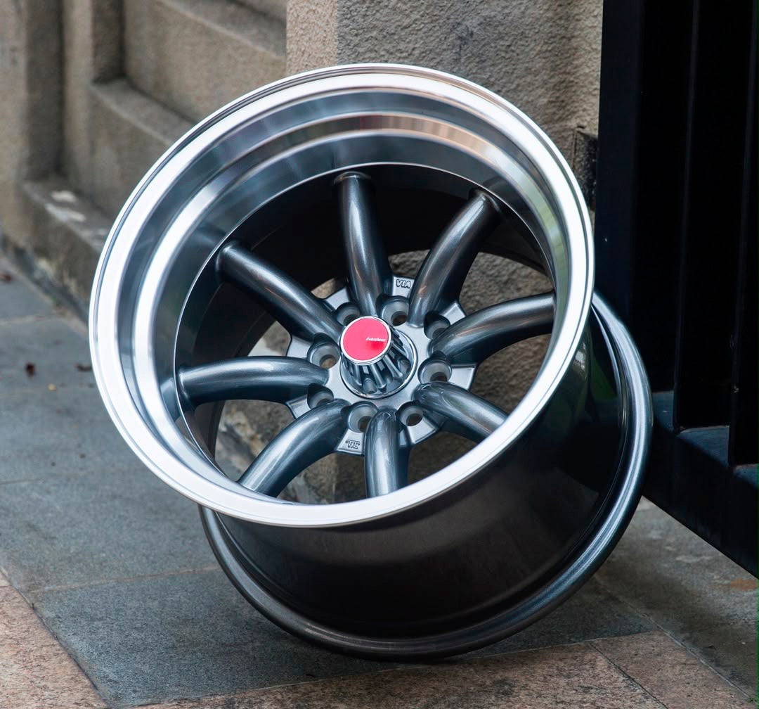 15” AS-WATA 8J/9J  4/100 4/114 GUNMETAL RIMS