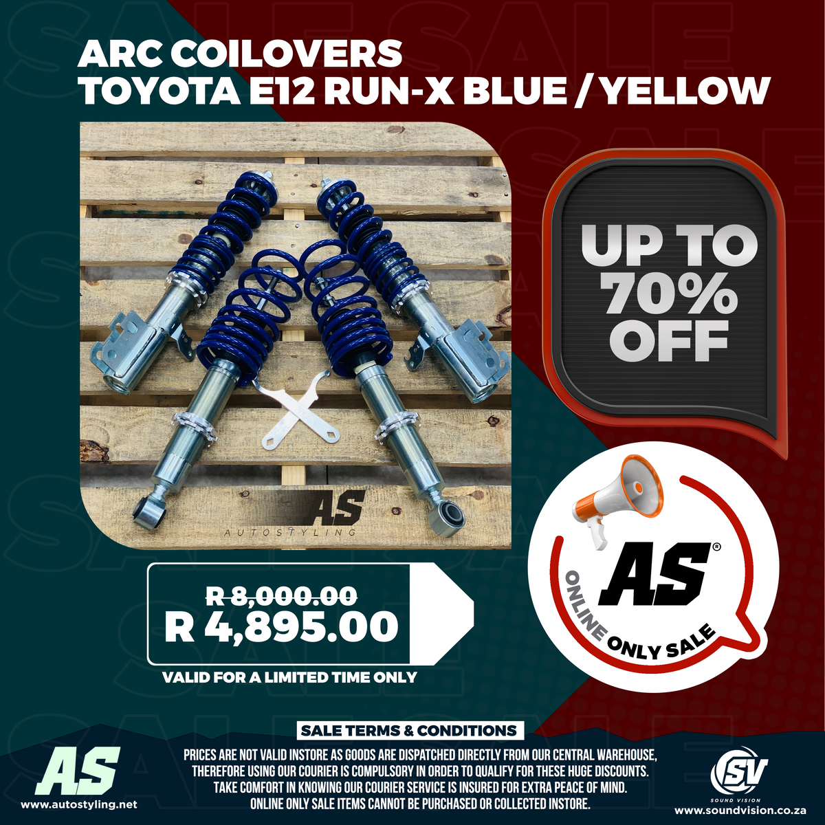 ARC COILOVERS TOYOTA E12 Run-X blue / yellow