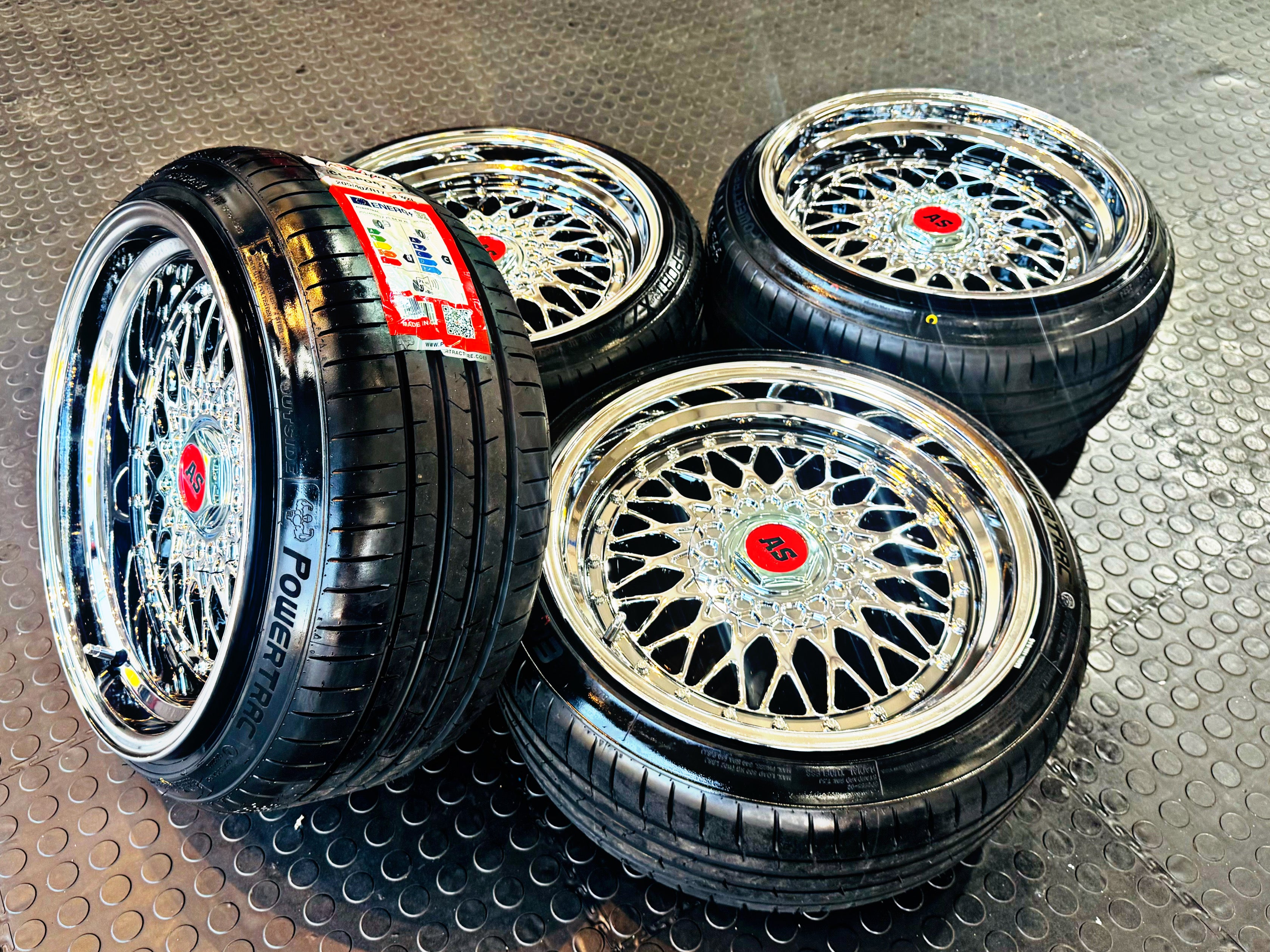 17” AS® CHROME WITH CHROME STUDS  4x100 & 5x100 8.5j/ 10j