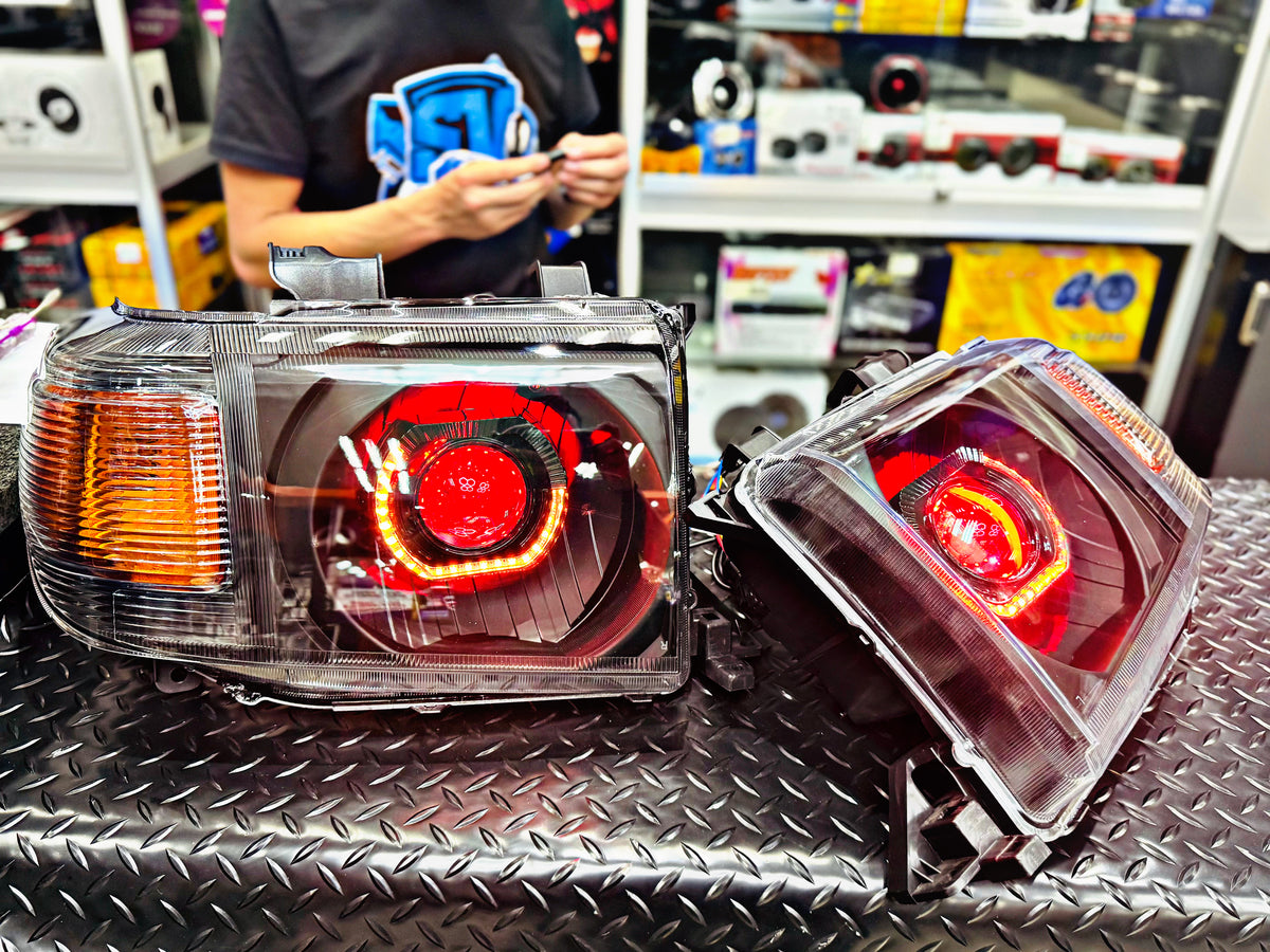 TOYOTA LANDCRUISER 79 2008-2023 ANGRY EYE LED HEADLIGHTS with Color control app on your phone