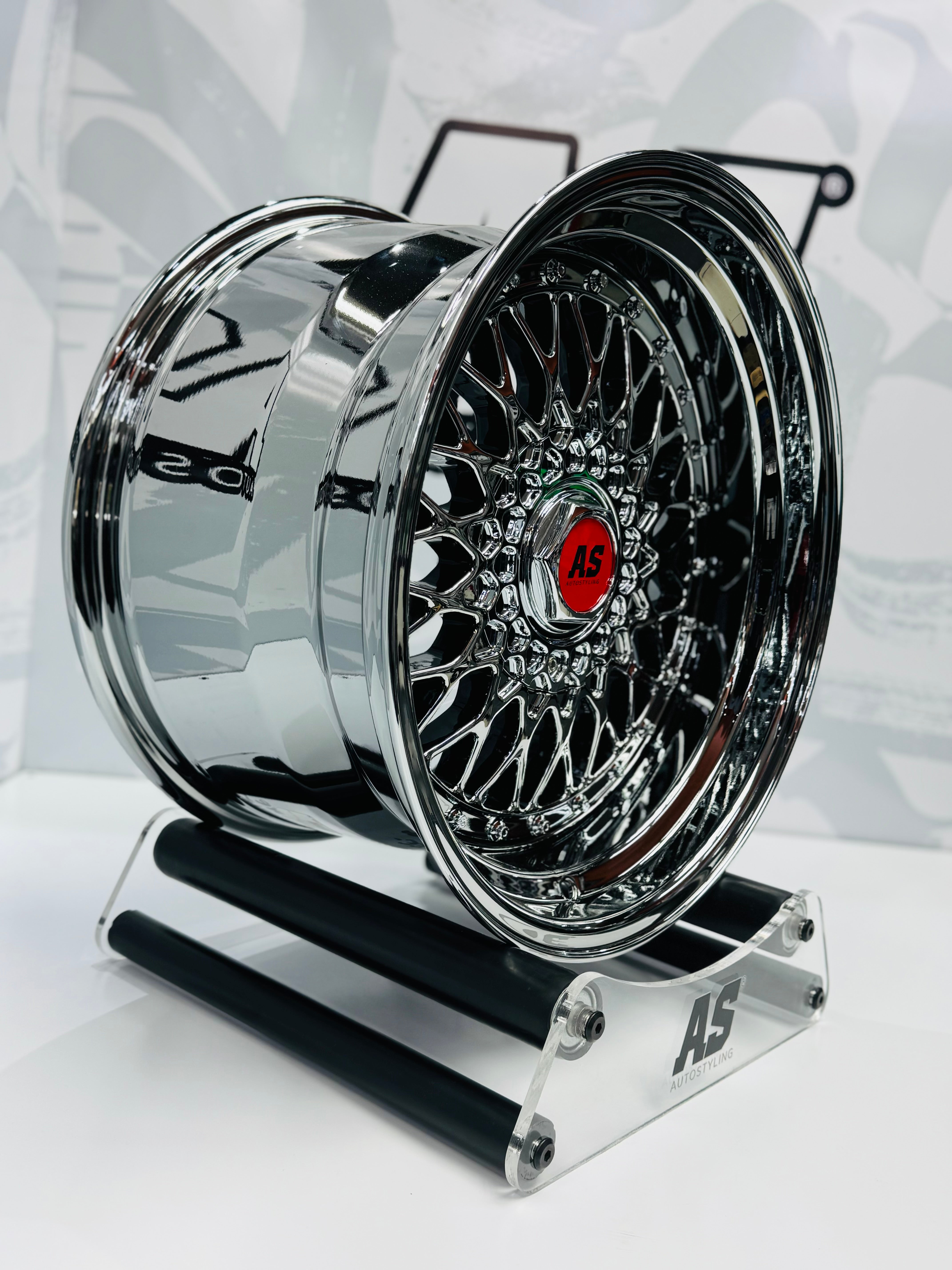 17” AS® CHROME WITH CHROME STUDS  4x100 & 5x100 8.5j/ 10j