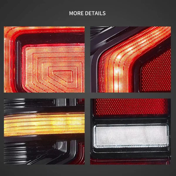 VLAND Full LED Tail Lights For Ford Ranger (T6) 2012-2018 BLACK