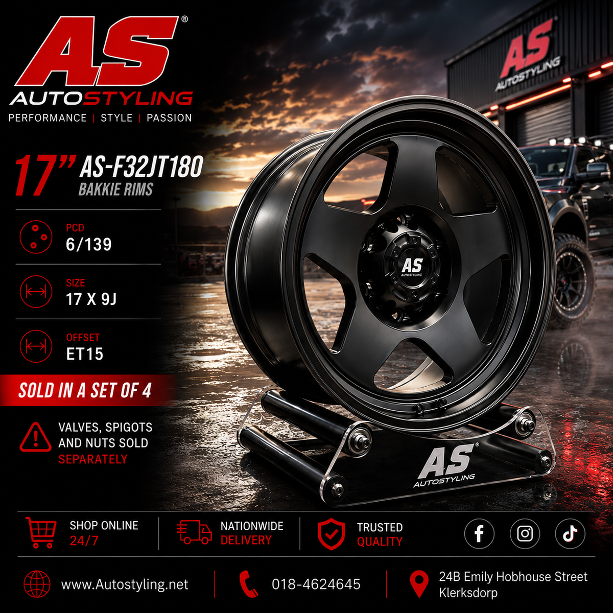 17” AS- F32JT180 BAKKIE   RIMS 6/139  wheels - Autostyling Klerksdorp