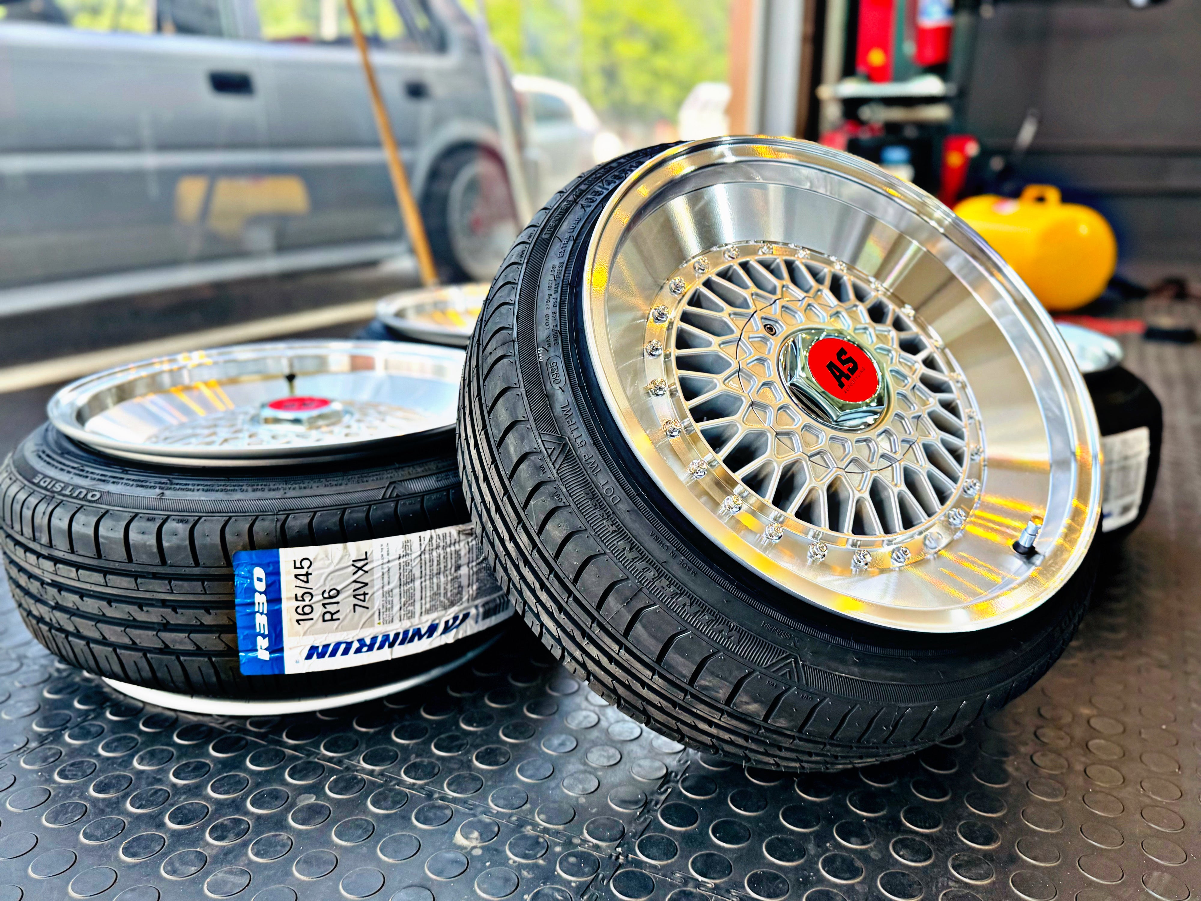 16” AS-MESH 45’ lips 4/100 & 4/114 multi hole  SILVER