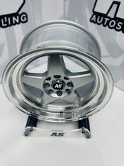 15” AS- 7701 4/100 4/108 silver wheels