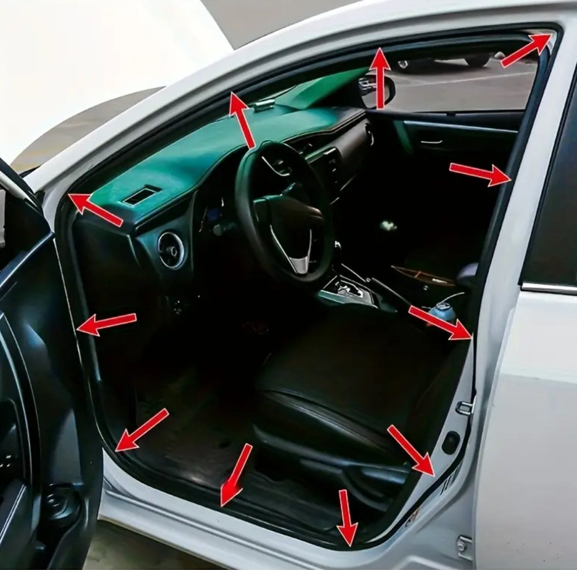 Rubber Car Door Seal Strip - Double Layer Noise Reduction, Shock Absorption Soundproofing Protective Trim, Non-Waterproof, Multi-Pack, Vibration Dampening | Duallayer Structure | Textured Surface, Car Soundproofing