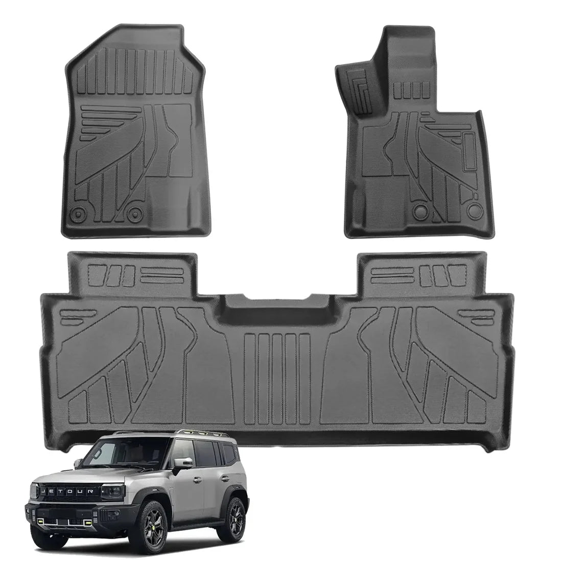 Jetour T2 (25-On) 3D Moulded Rubber Floor Mats (3-Piece)