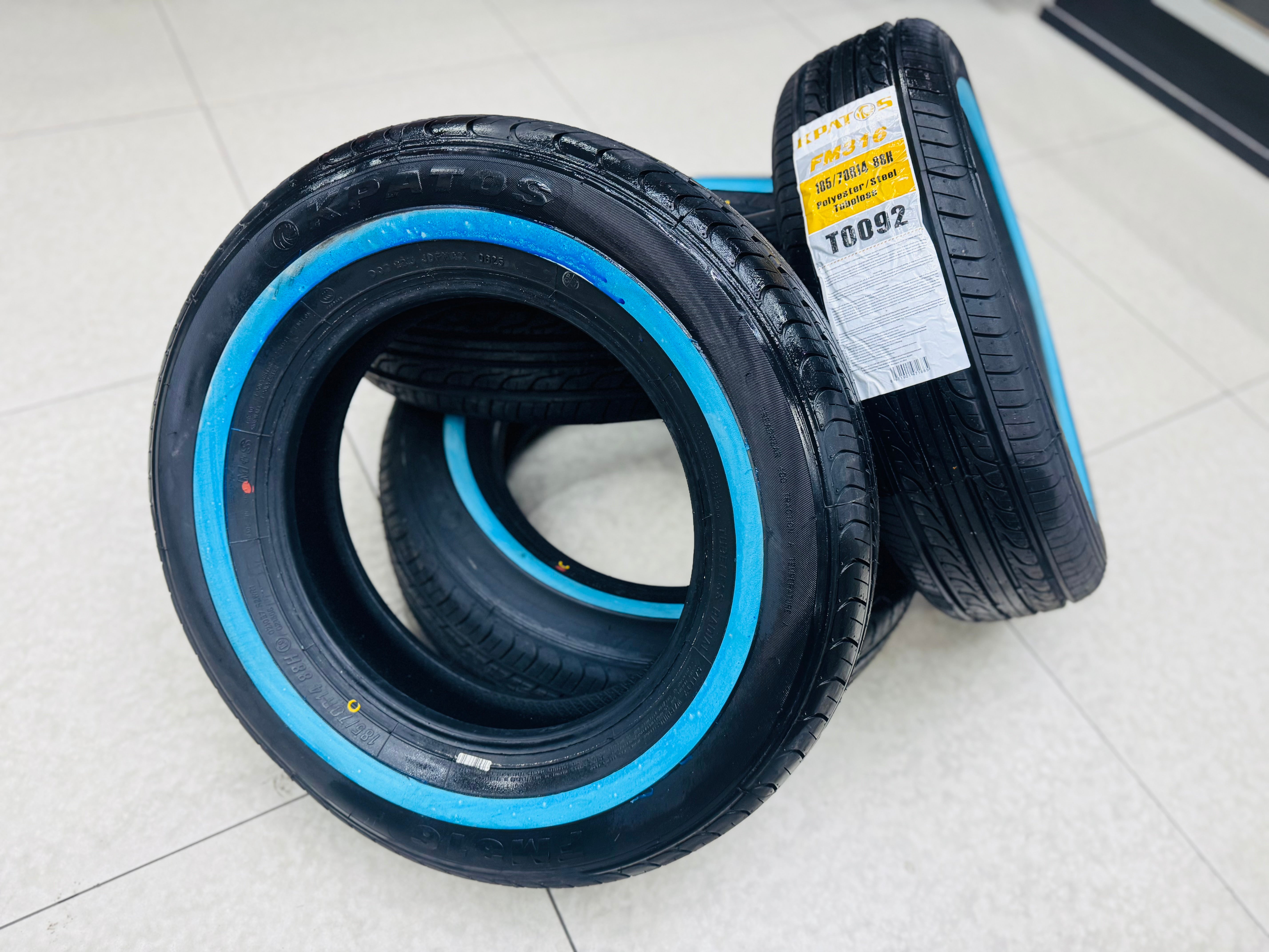 185/70/14 KPATOS WHITE WALL TYRES