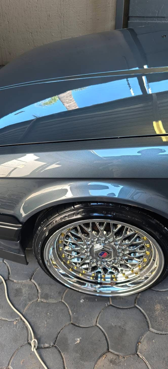 17” AS® Mesh chrome 4x100 & 5x100 10j rear GOLD STUDS