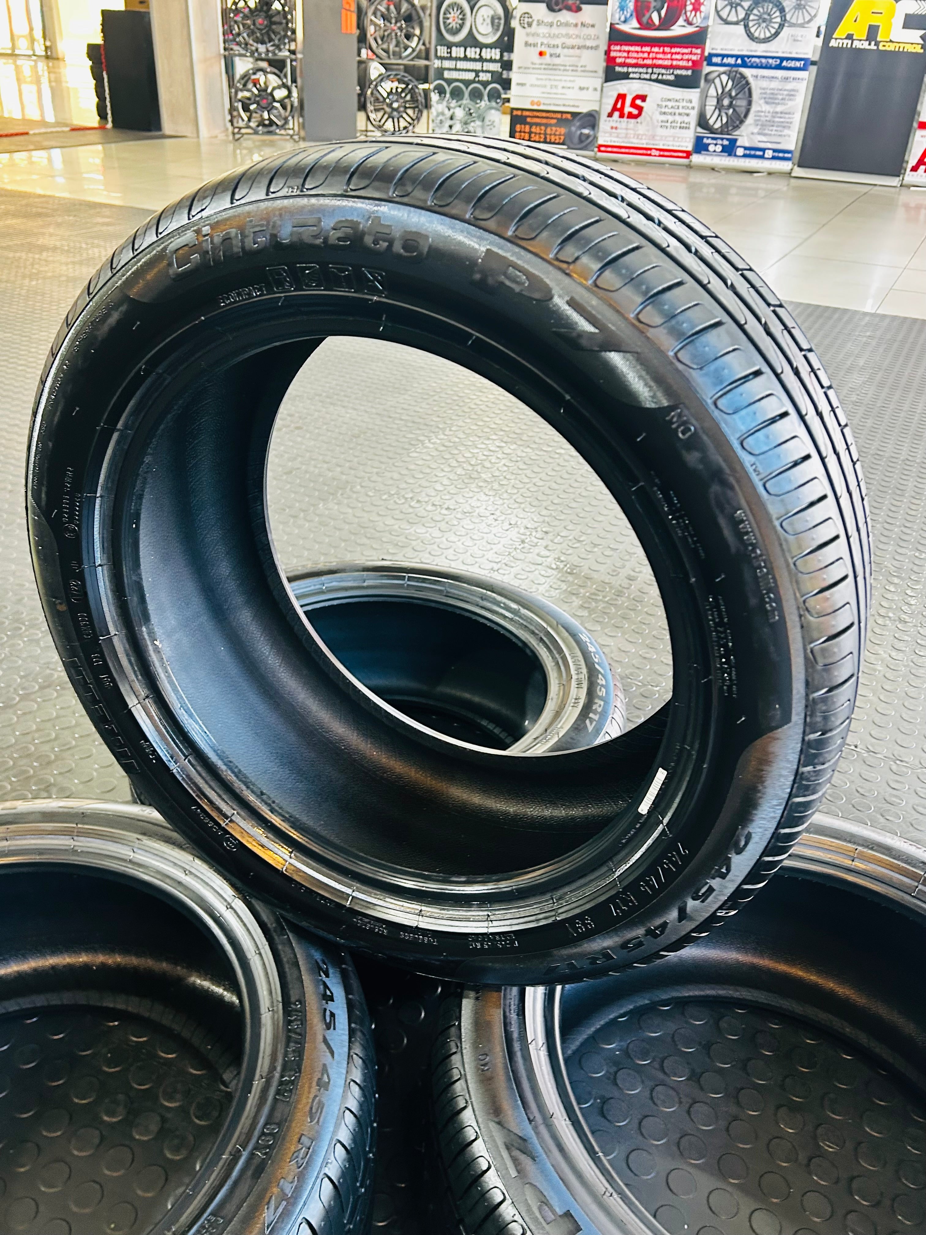 245/45/17 PIRELLI CINTURATO P7 SOLD IN A SET OF 4 DEMO SET ( FITTED TO DISPLAY CAR IN SHOWROOM )