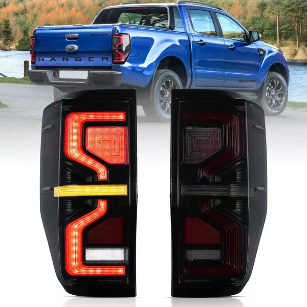 VLAND Full LED Tail Lights For Ford Ranger (T6) 2012-2018 BLACK ...