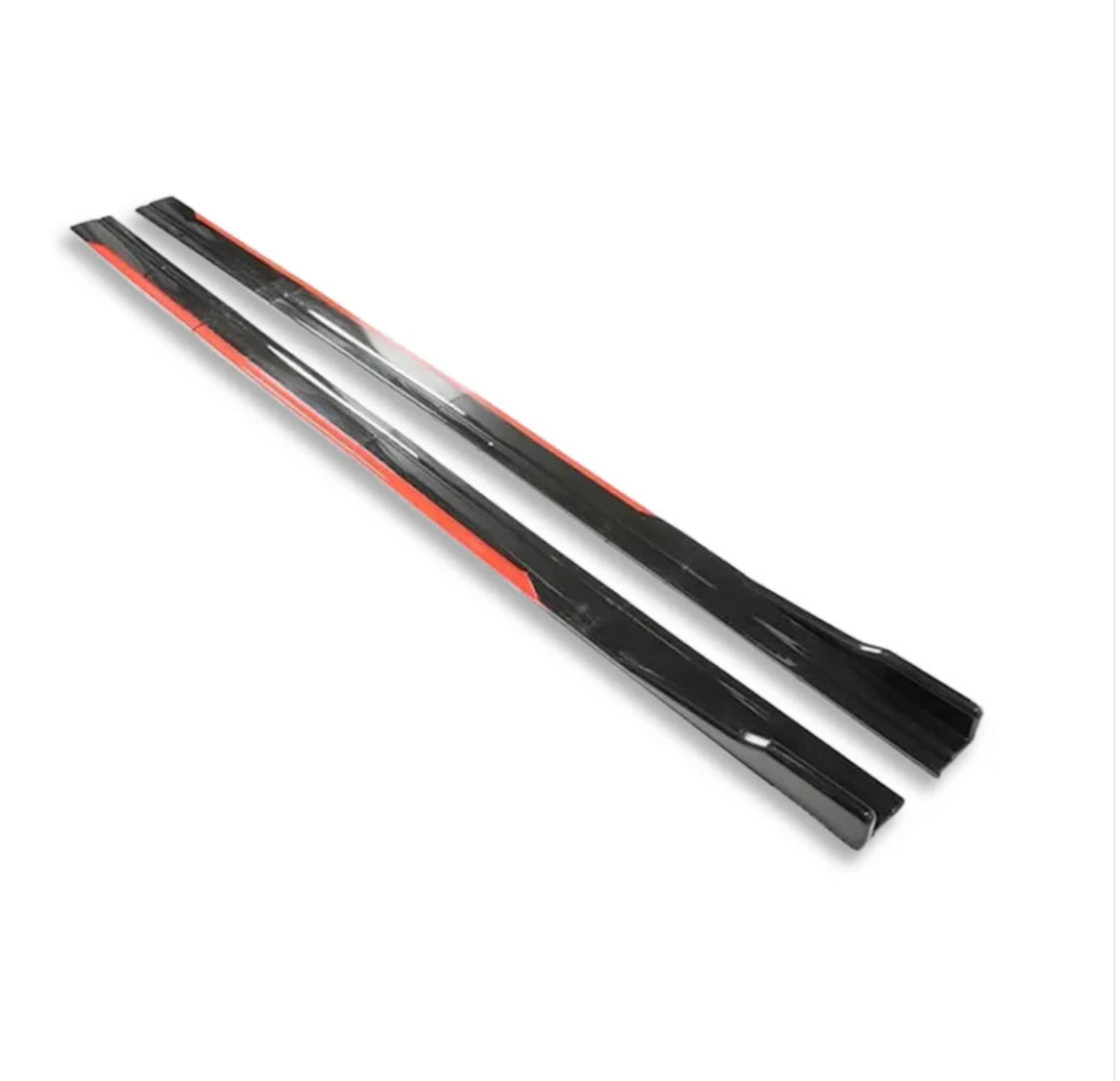 UNIVERSAL GLOSS BLACK/RED SIDE SKIRT EXTENSIONS TYPE B