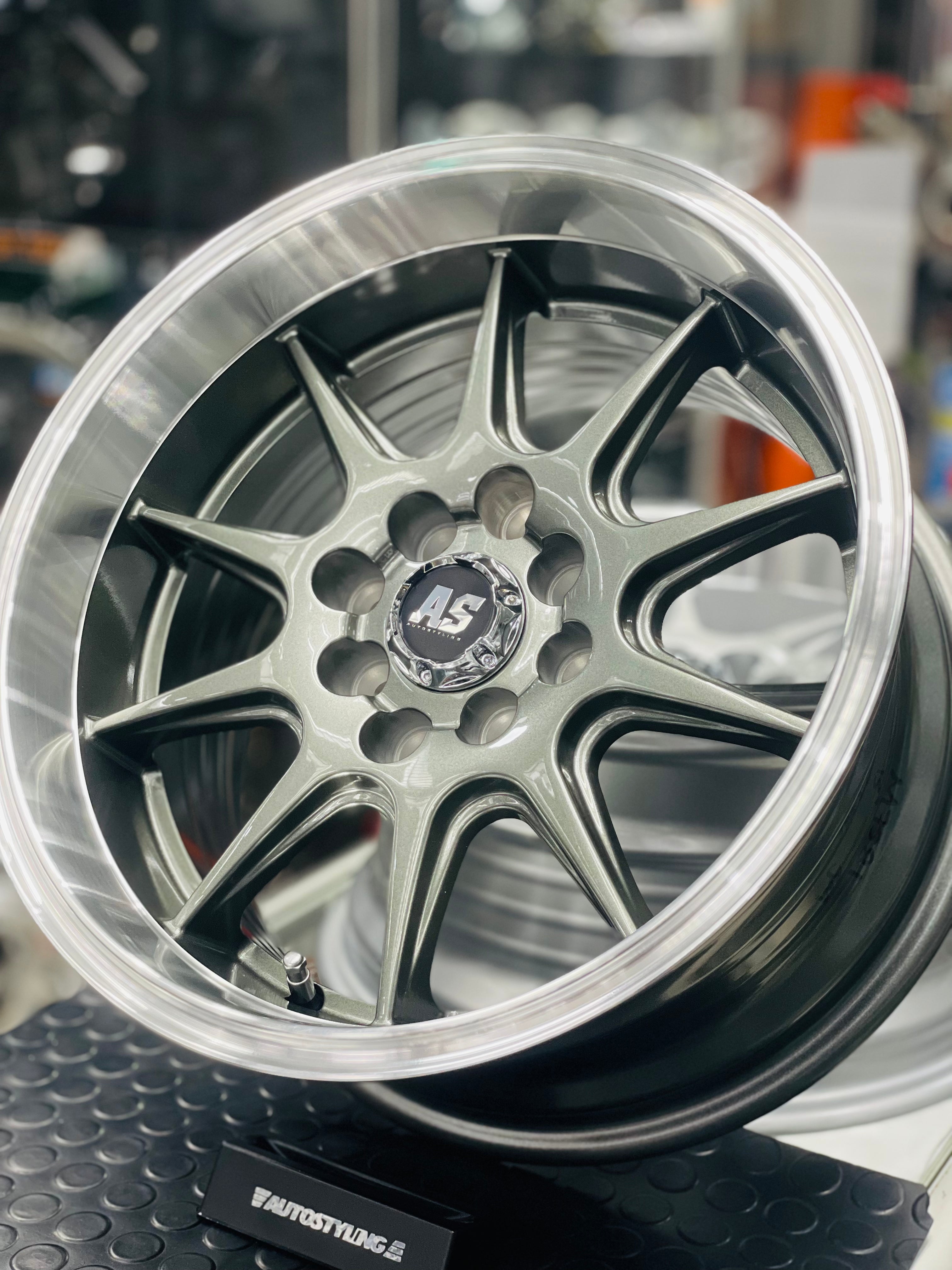 15” AS- 7581 4/100 4/114 gunmetal wheels