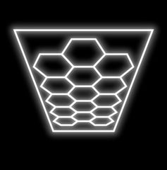 Autostyling Klerksdorp Hexagonal Grid Light Aluminium Ceiling Light LED Ceiling Lamp With Bulb (White) 2.4m x4.8m WHOLESALE PRICE DIRECT TO PUBLIC !