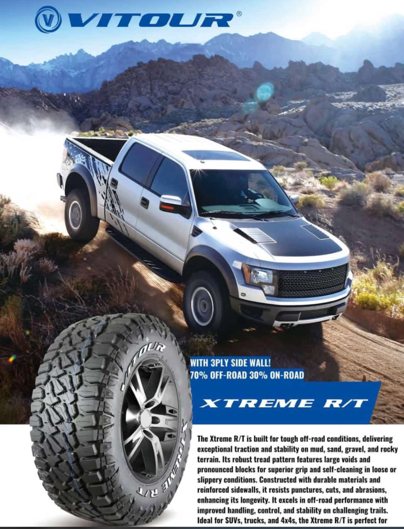 285/70/17 VITOUR RUGGED TERRAIN TYRES x20