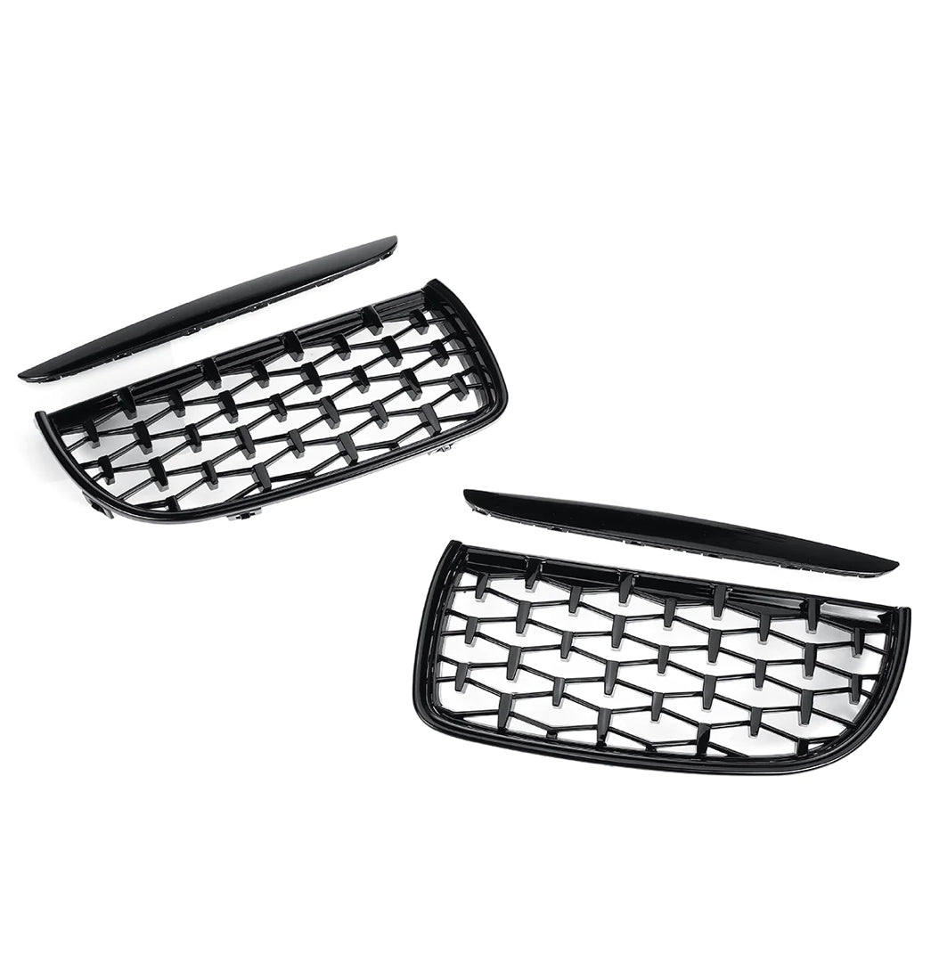 MILLION STAR KIDNEY GRILLS SUITABLE FOR BMW E90 05-08  GLOSS BLAC