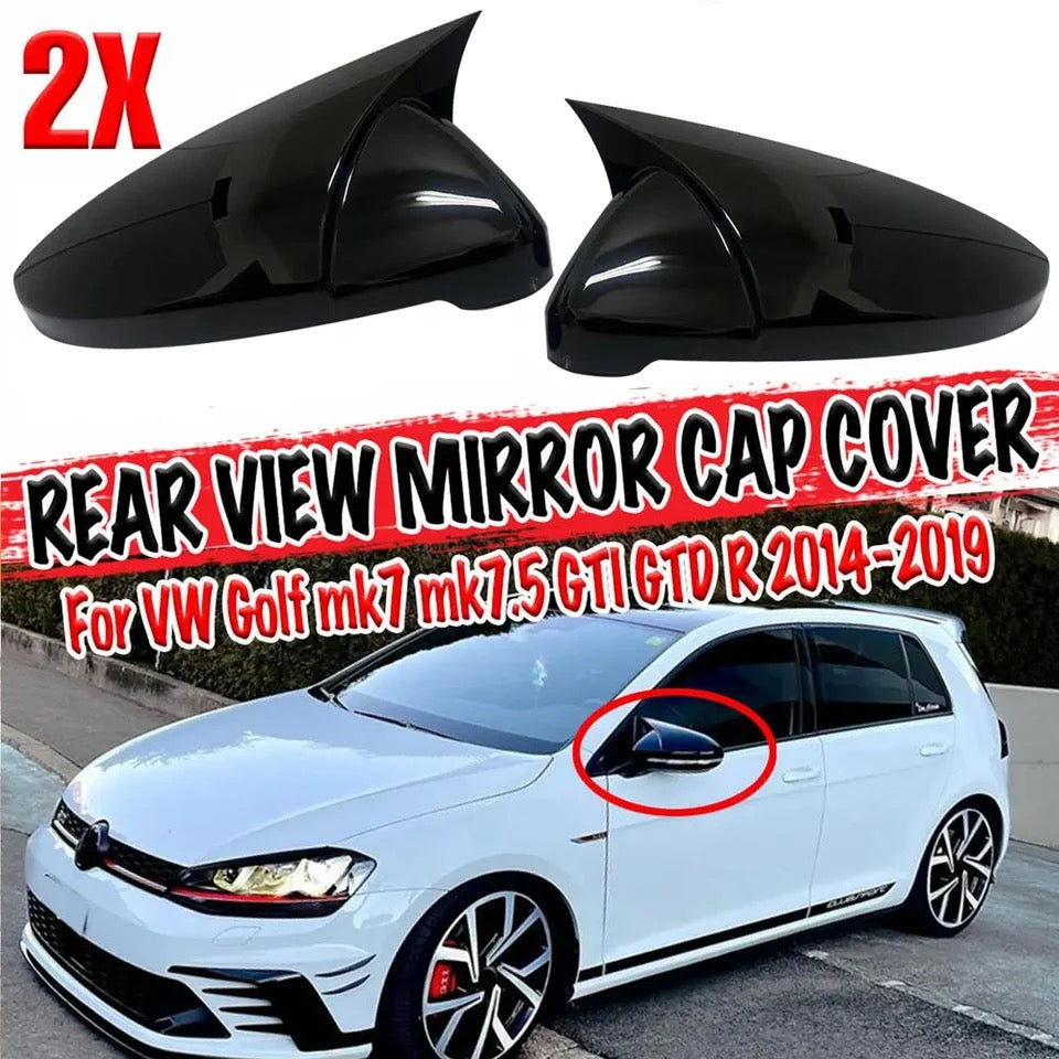 VW GOLF MK 7 M4 / BATMAN MIRROR COVERS GLOSS BLACK