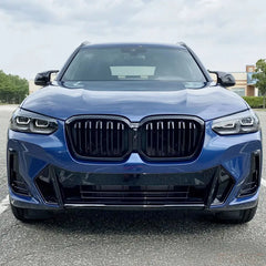 BM G01 DOUBLE SLAT KIDNEY GRILLS GLOSS BLACK - FACELIFT (non oem)