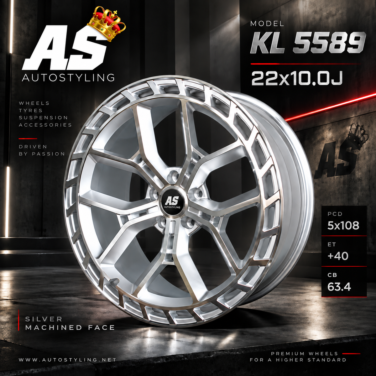 22” 5x108 PCD RIMS set of 4 suitable for JETOUR & icaur