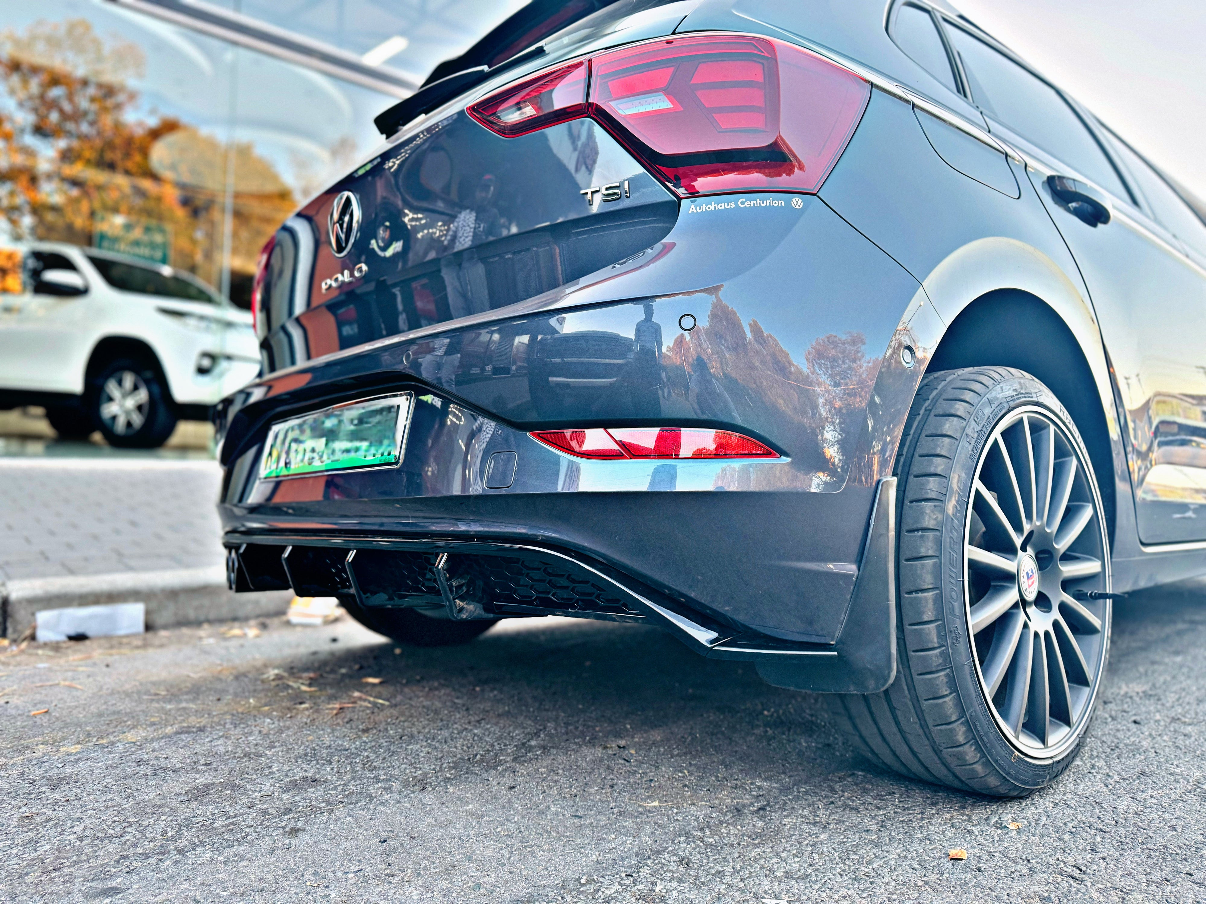 VW POLO 8 / AW TSI TO GTI STYLE AK REAR DIFFUSER GLOSS BLACK ...