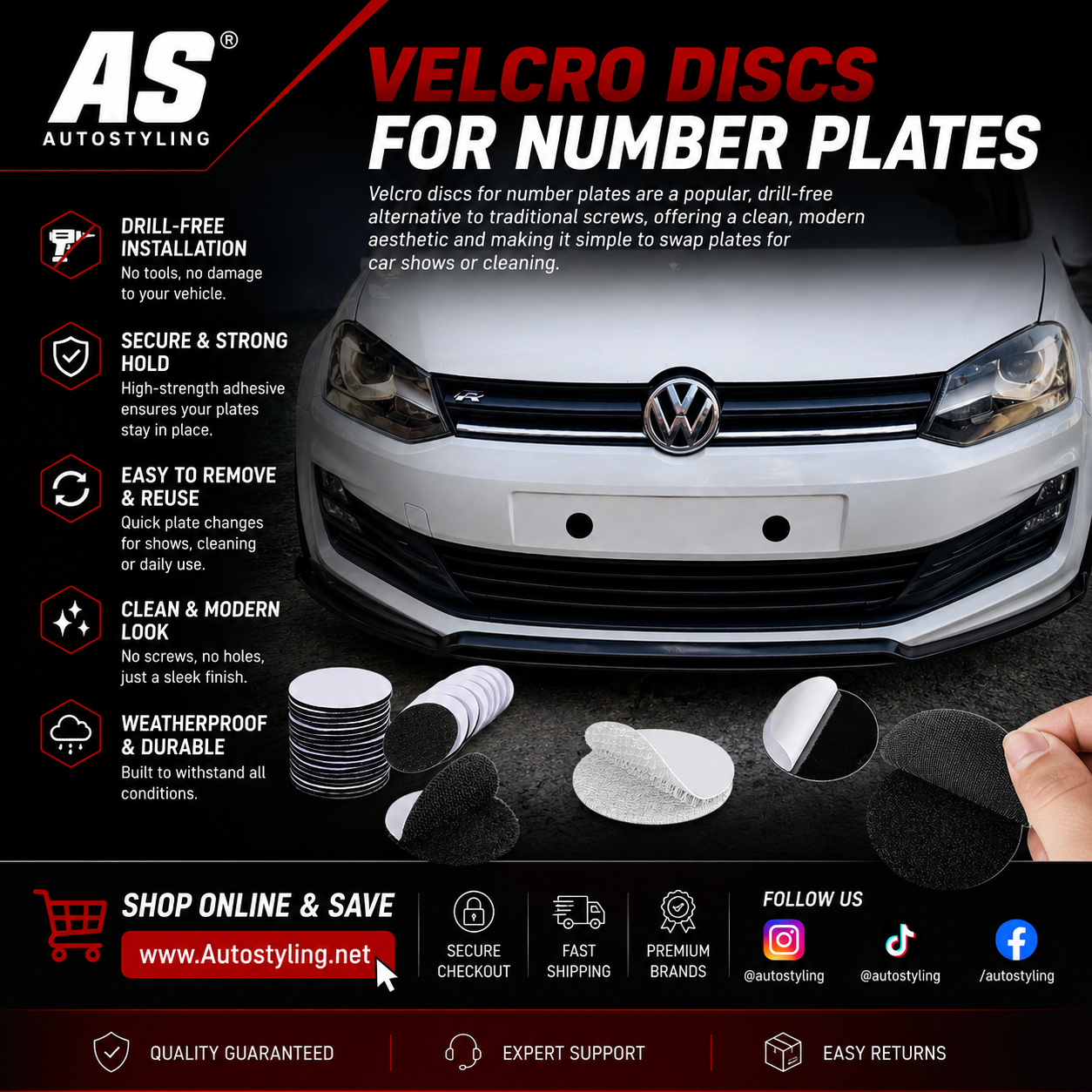 NUMBERPLATE VELCRO DISCS - Autostyling Klerksdorp