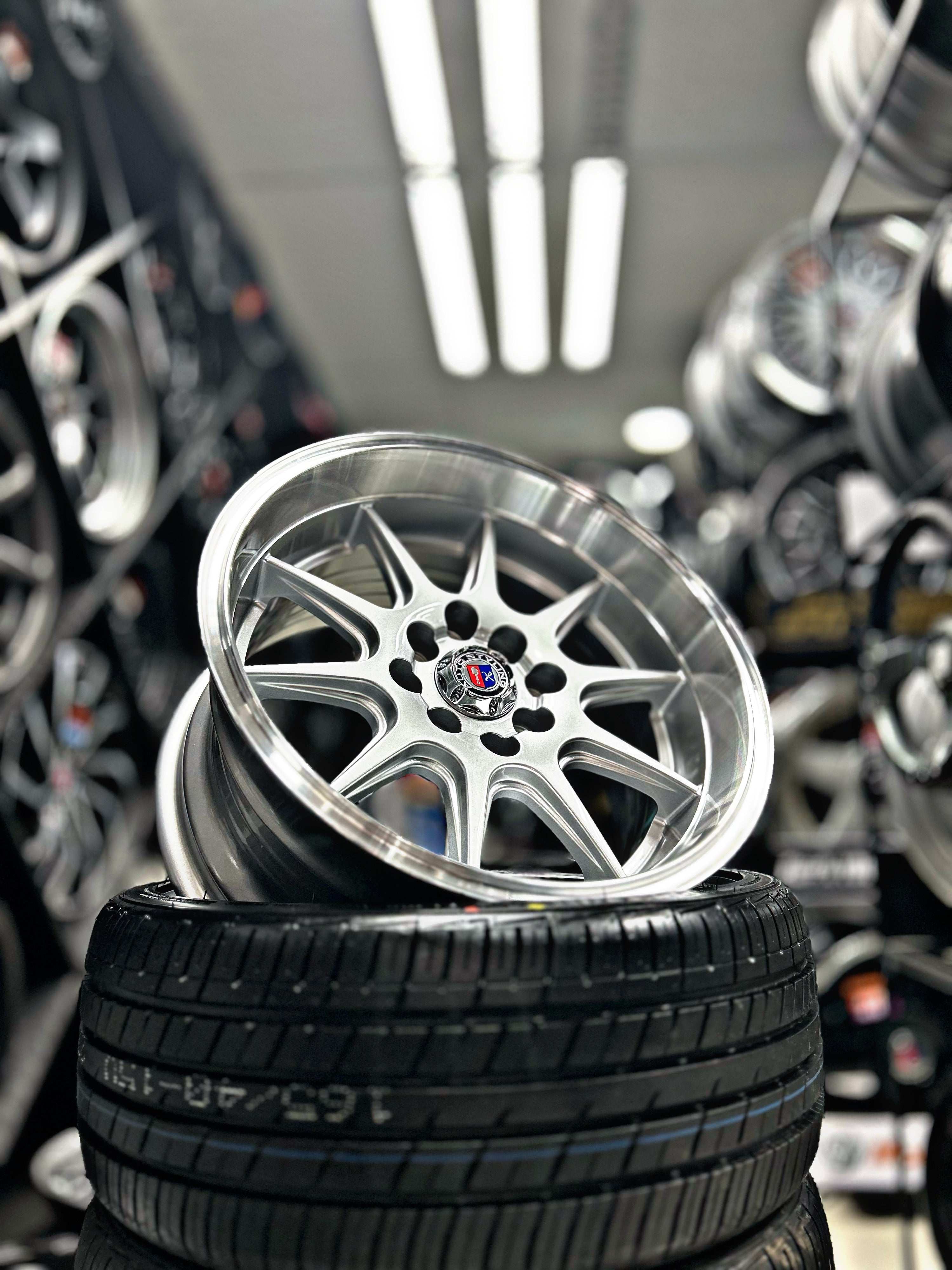 15” AS- 7582 4/100 4/108 silver wheels