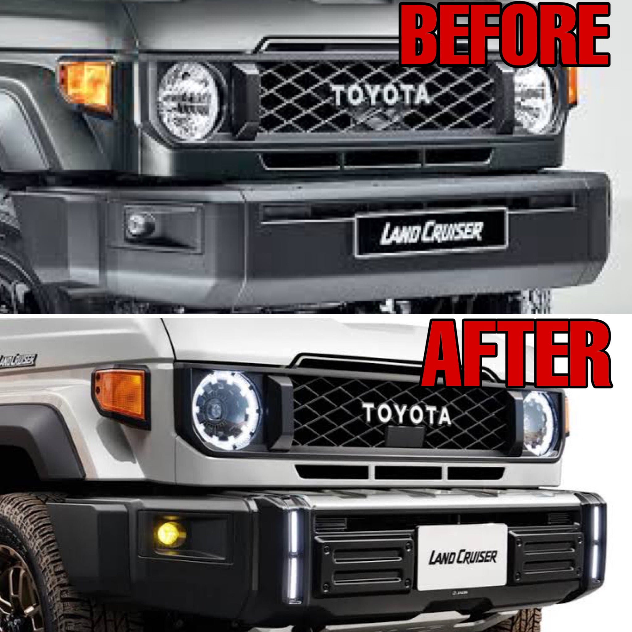 Toyota Land Cruiser 79 Series 2024 LED Aussie style Replacement Headlights