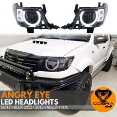 Toyota Hilux Vigo D4D  (05-08) Defender Style LED Projector Upgrade Headlights