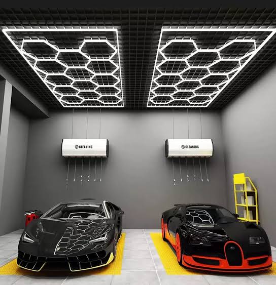 Autostyling Klerksdorp Hexagonal Grid Light Aluminium Ceiling Light LED Ceiling Lamp With Bulb (White) 2.4m x4.8m WHOLESALE PRICE DIRECT TO PUBLIC !