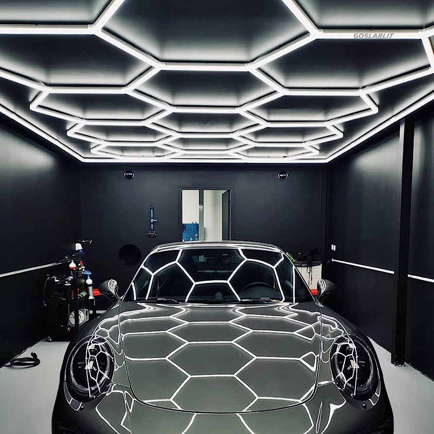 Autostyling Klerksdorp Hexagonal Grid Light Aluminium Ceiling Light LED Ceiling Lamp With Bulb (White) 2.4m x4.8m WHOLESALE PRICE DIRECT TO PUBLIC !