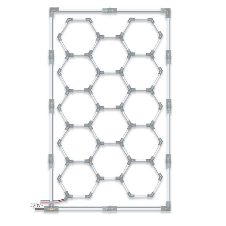 Autostyling Klerksdorp Hexagonal Grid Light Aluminium Ceiling Light LED Ceiling Lamp With Bulb (White) 2.4m x4.8m WHOLESALE PRICE DIRECT TO PUBLIC !