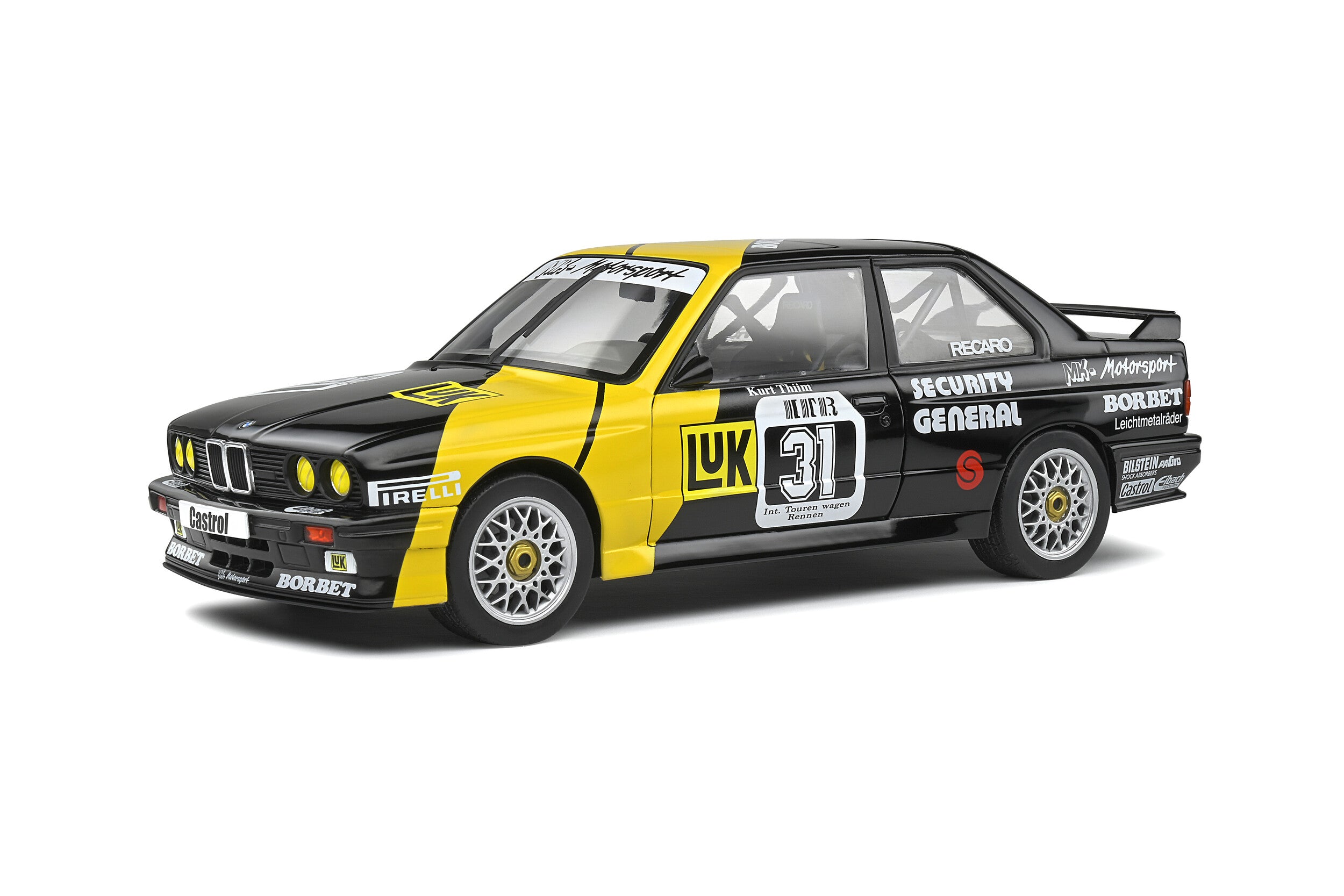 SOLIDO 1:18 SCALE MODEL CAR BMW E30 M3 DTM LUK