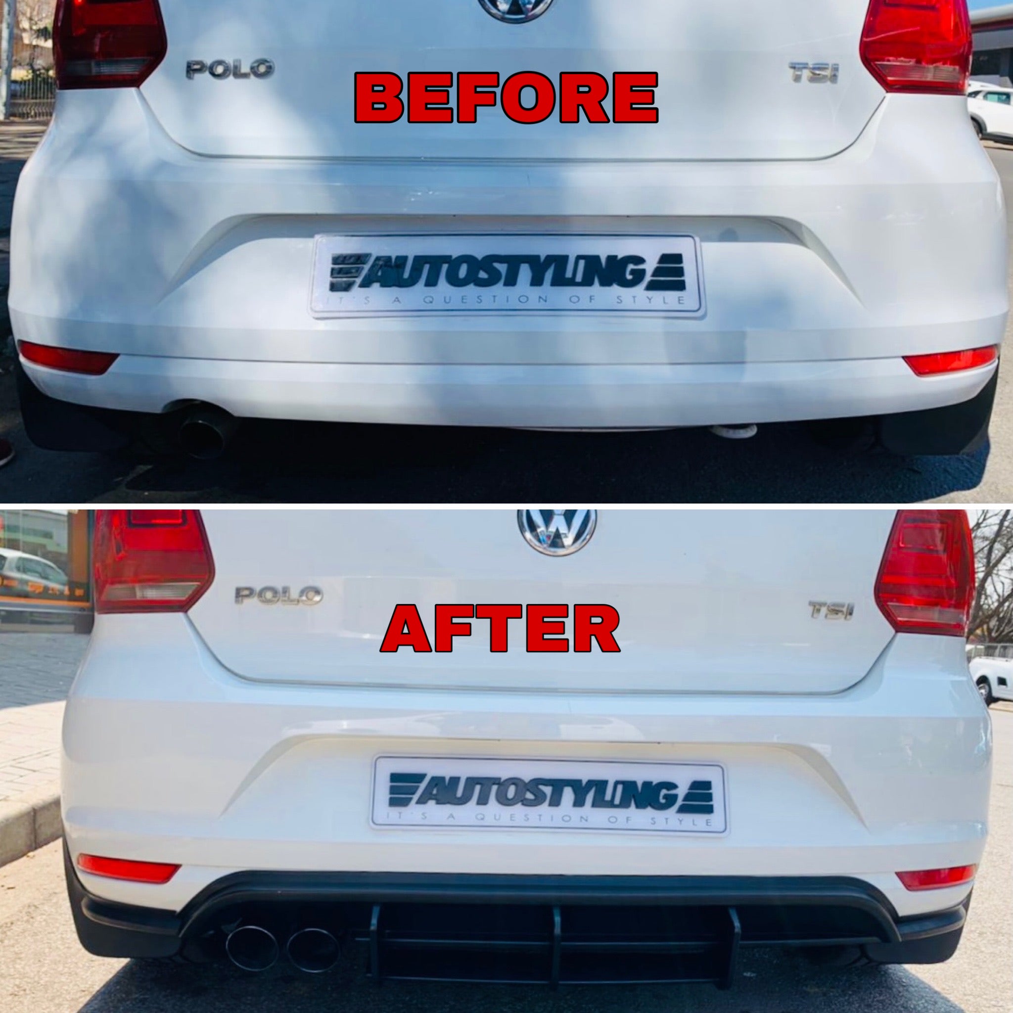 VW POLO 6 TSI TO GTI REAR DIFFUSER – Autostyling Klerksdorp