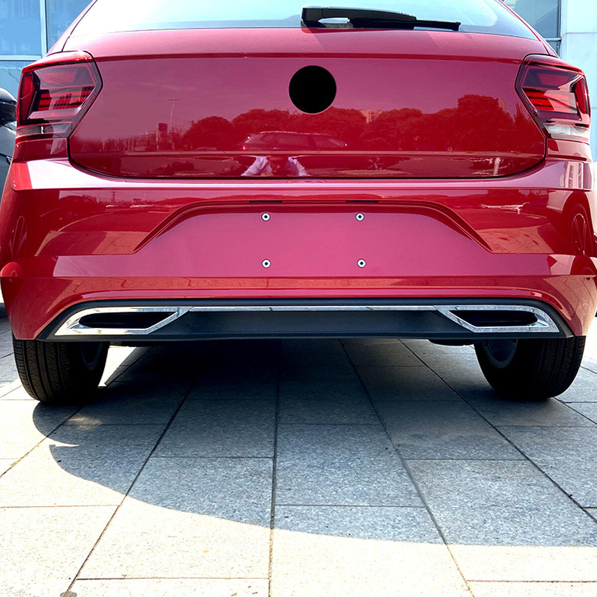 VW POLO 8 TSI TO R-LINE UPGRADE REAR DIFFUSER CHROME TRIMMING ...