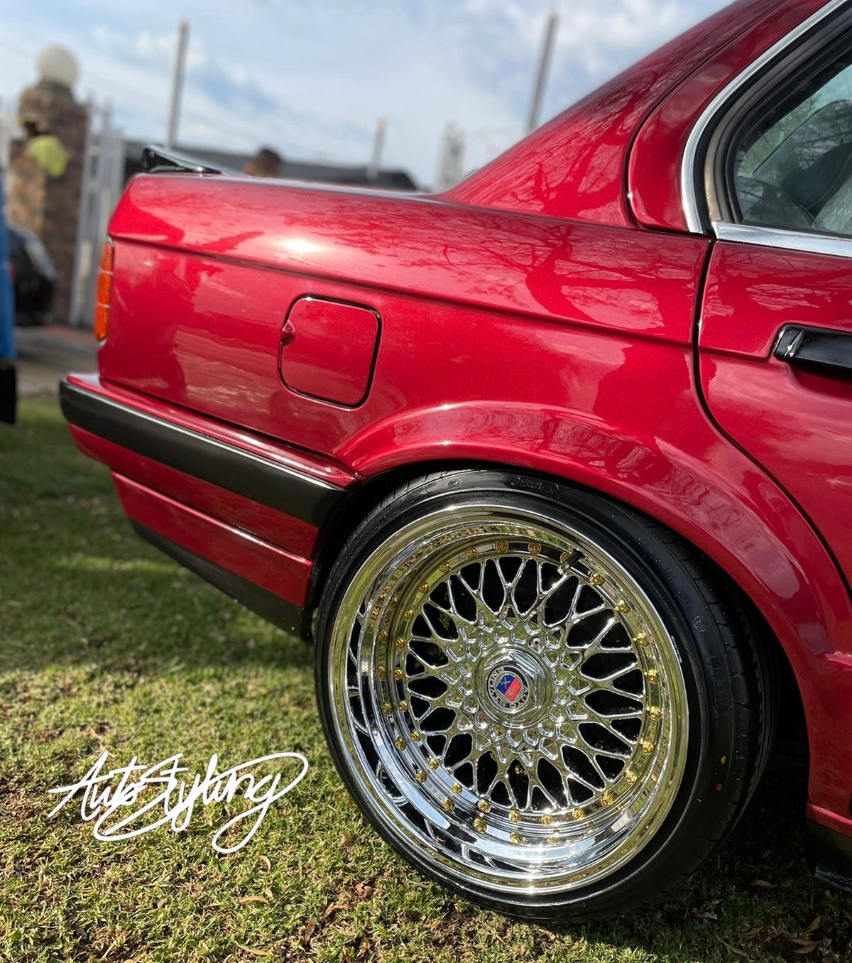 17” AS® Mesh chrome 4x100 & 5x100 10j rear GOLD STUDS