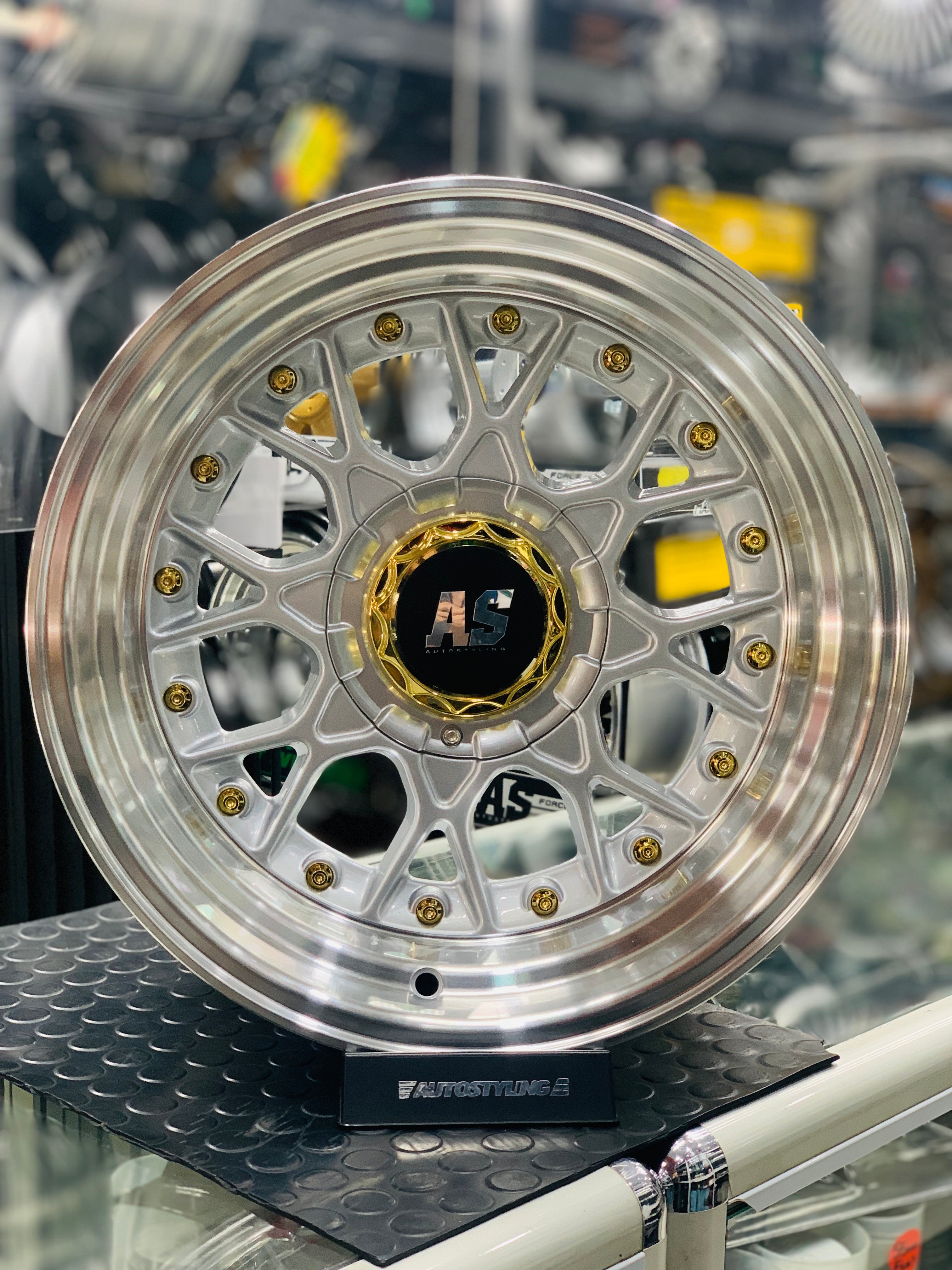 15'' AS- RC2 SILVER, GOLD STUDS  4/100 4/114