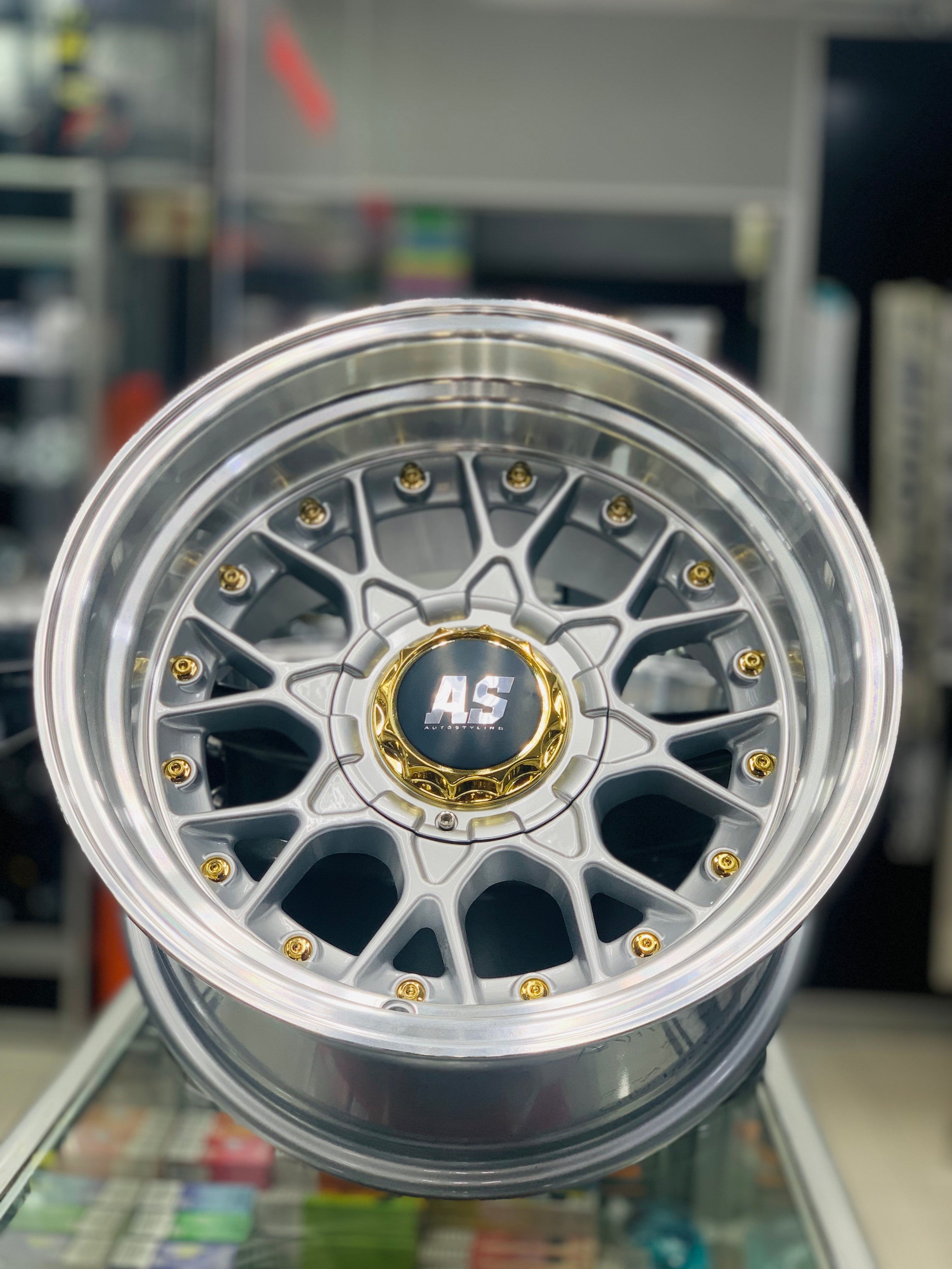 15'' AS- RC2 SILVER, GOLD STUDS  4/100 4/114