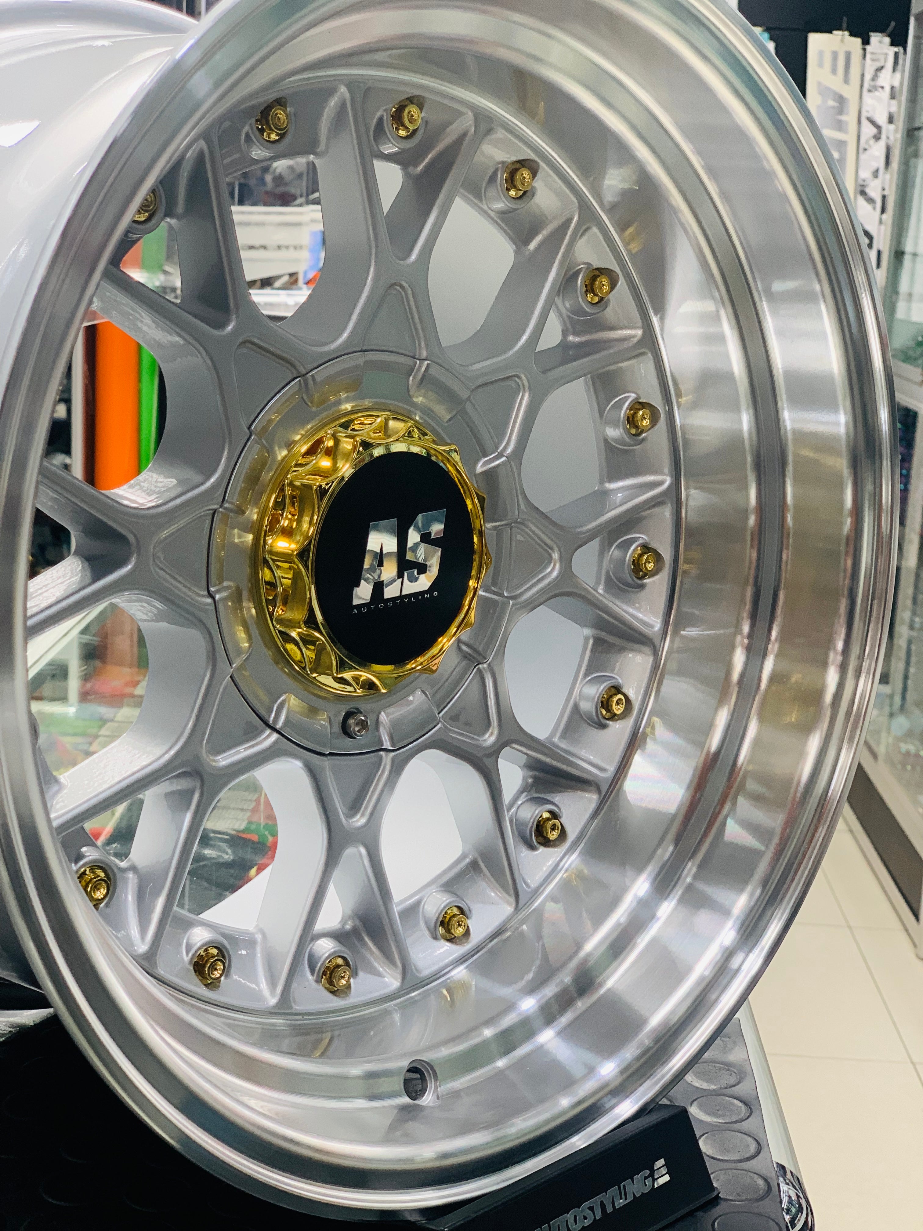 15'' AS- RC2 SILVER, GOLD STUDS  4/100 4/114
